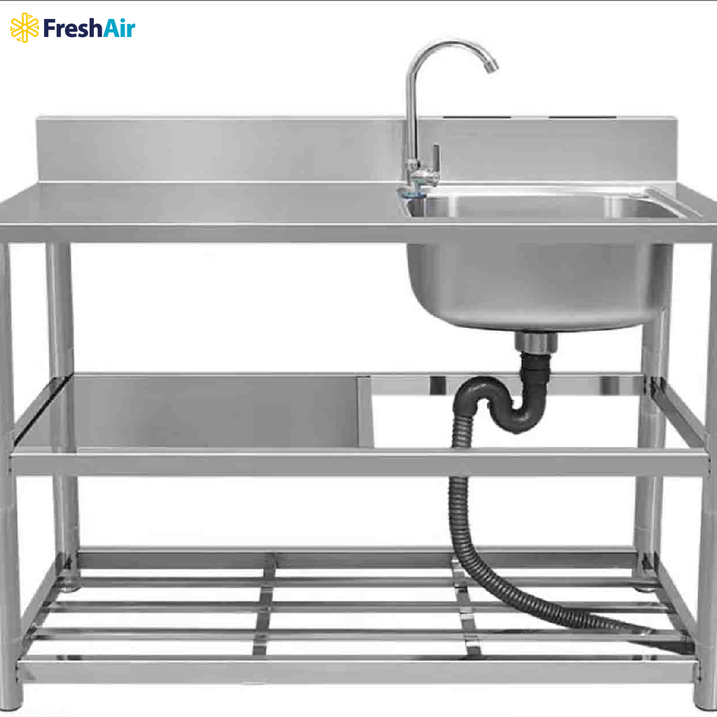 Bàn được trang bị thêm vòi nước, chậu rửa Bàn được trang bị thêm vòi nước, chậu rửa