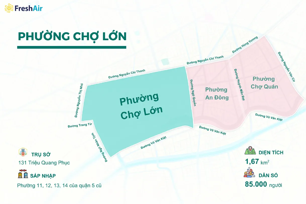 Bản đồ phường Chợ Lớn sau sáp nhập Bản đồ phường Chợ Lớn sau sáp nhập