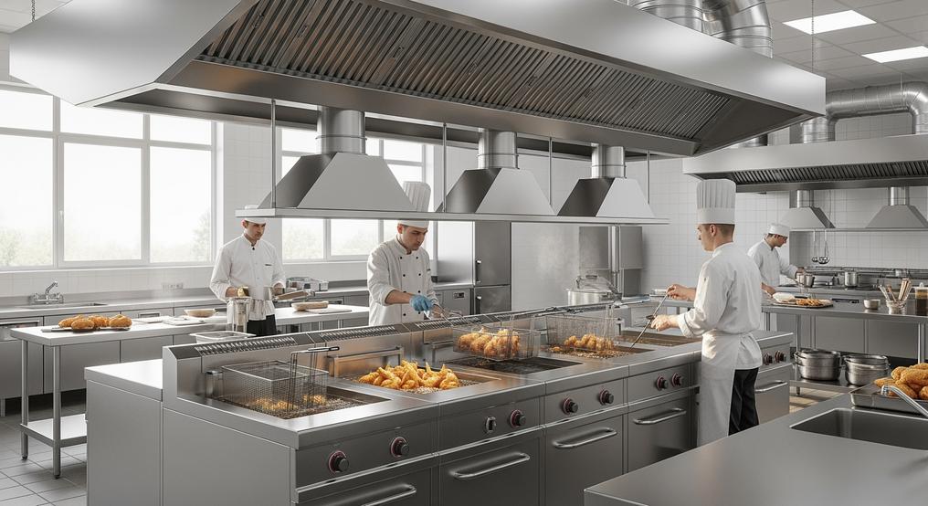 Bếp Chiên Gà Rán Công Nghiệp Chiên Nhúng Chiên Sâu Nhà Hàng