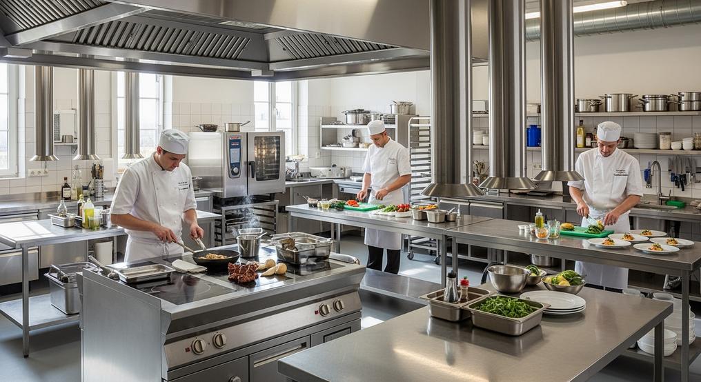 Bếp Điện Từ Công Nghiệp Hiệu Suất Cao Với Hệ Thống Hút Khói Thông Gió