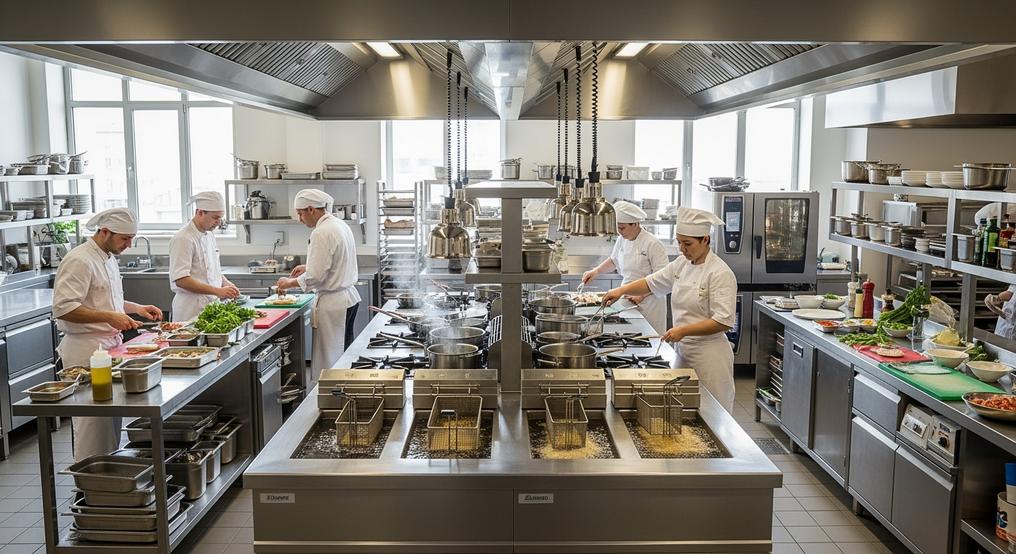 Nồi Chiên Điện Công Nghiệp Hiệu Suất Cao Cho Bếp Ăn An Toàn