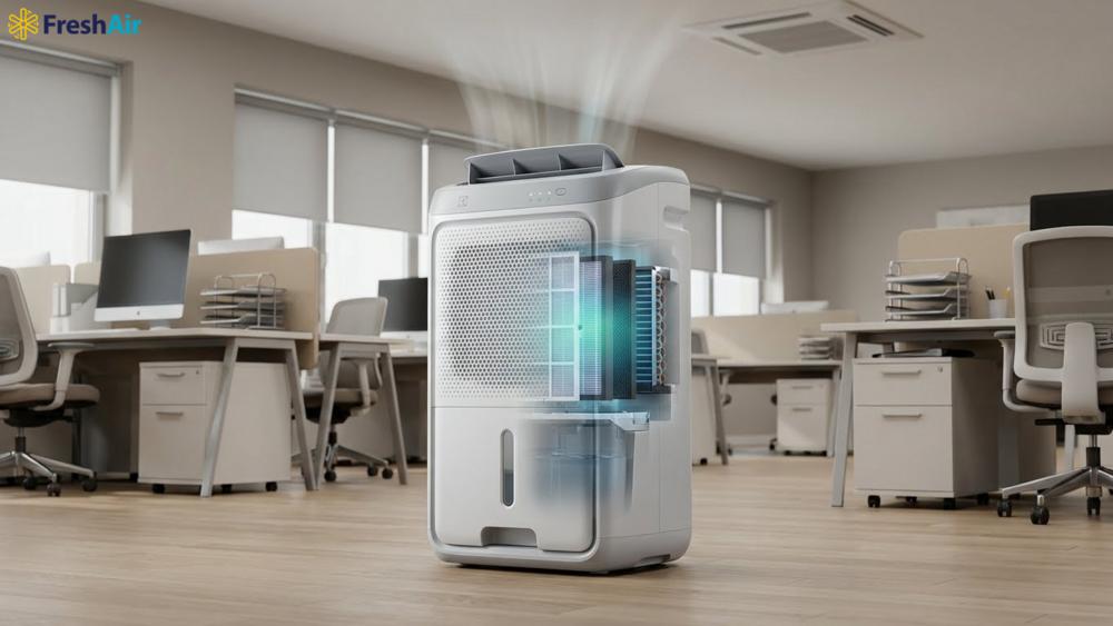 Máy hút ẩm electrolux được thiết kế gọn, vận hành êm và tối ưu cho văn phòng hiện đại