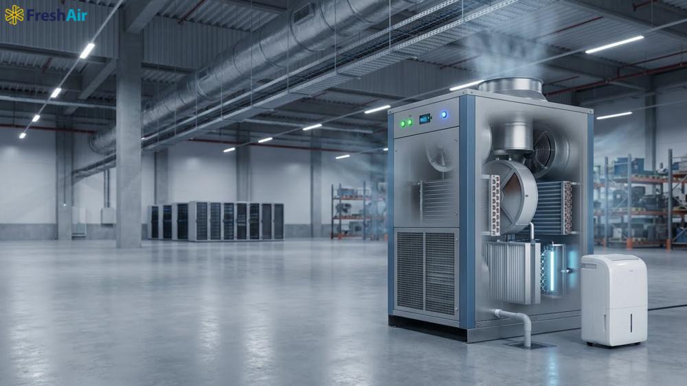 Máy hút ẩm lọc không khí giúp tối ưu chất lượng không khí trong môi trường sản xuất chuyên nghiệp