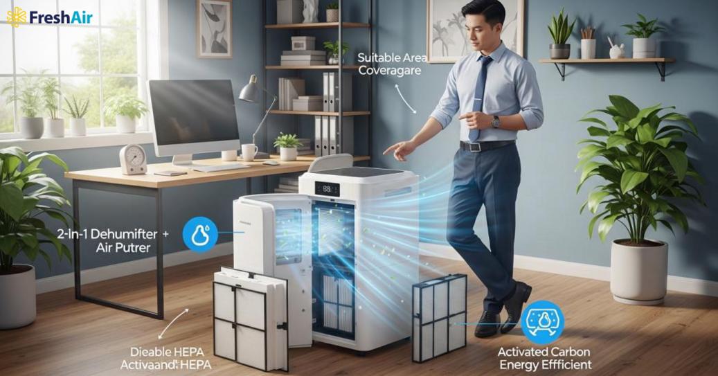 Tiêu chí chọn máy hút ẩm kiêm lọc không khí cho văn phòng