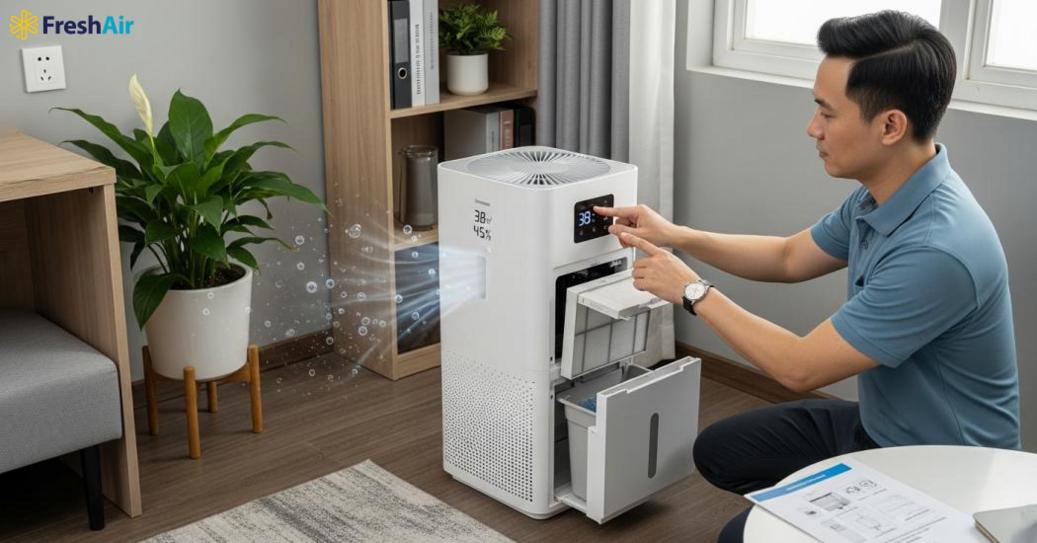 Giải pháp máy lọc không khí kèm hút ẩm phù hợp cho không gian nhỏ từ Fresh Air