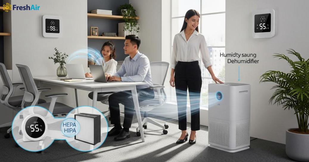 Ích lợi của văn phòng nhỏ khi có máy lọc không khí kiêm hút ẩm