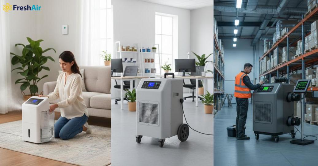 Để chọn lựa các loại máy hút ẩm phù hợp, cần hiểu rõ từng phân khúc sản phẩm dựa trên mục đích sử dụng và công suất