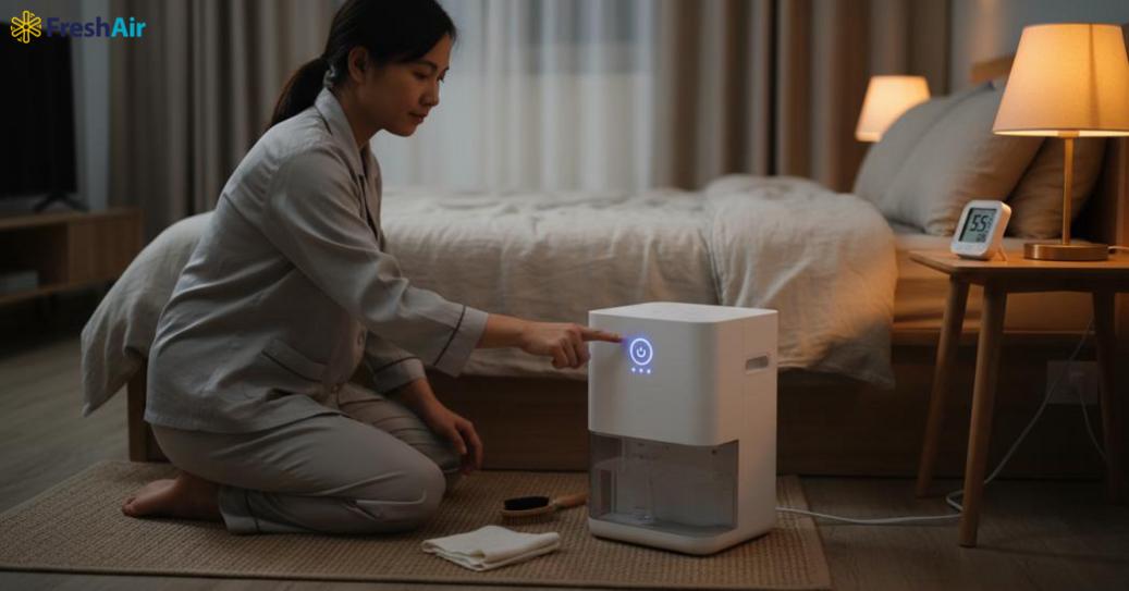 Hướng dẫn đặt và sử dụng máy hút ẩm trong phòng ngủ an toàn, hiệu quả