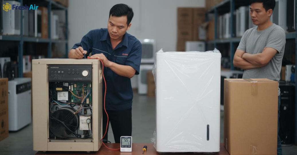 So sánh ưu – nhược điểm: máy hút ẩm nhật bãi vs máy mới