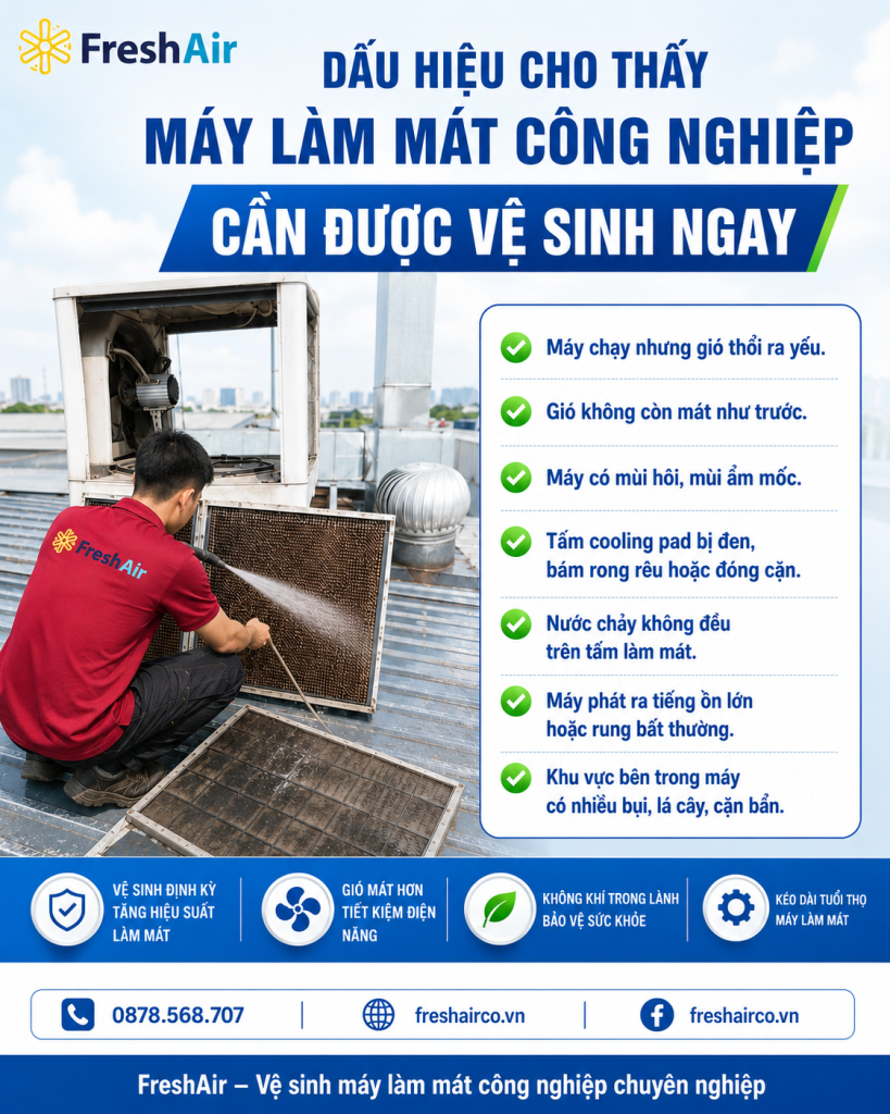 Dấu hiệu cho thấy máy làm mát công nghiệp cần được vệ sinh ngay