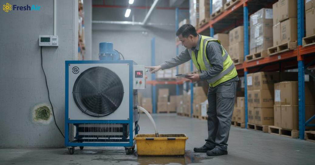 Máy hút ẩm công nghiệp giúp kiểm soát độ ẩm, bảo vệ hàng hóa và thiết bị. Máy hút ẩm công nghiệp giúp kiểm soát độ ẩm, bảo vệ hàng hóa và thiết bị.