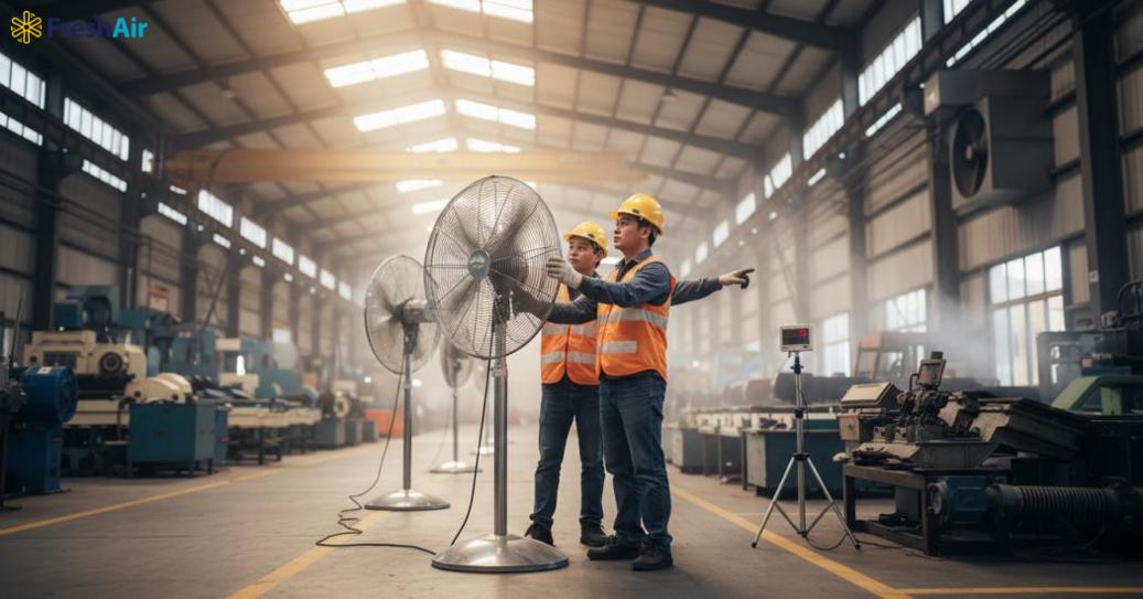 Cách chọn quạt đứng công nghiệp phù hợp nhu cầu vận hành
