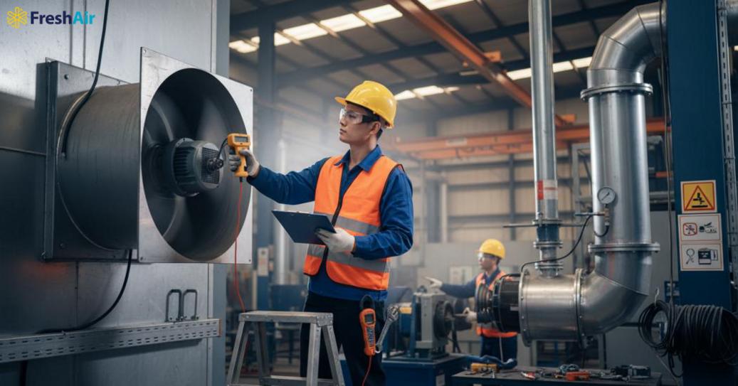 Báo giá, lắp đặt và lựa chọn quạt hút gió công nghiệp tại freshair