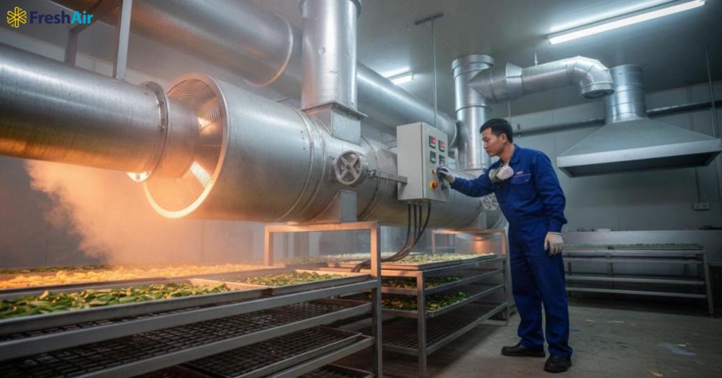 Ứng dụng quạt sấy công nghiệp trong xưởng, nhà hàng và hệ thống thông gió