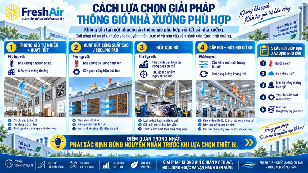 Cách lựa chọn giải pháp thông gió nhà xưởng phù hợp