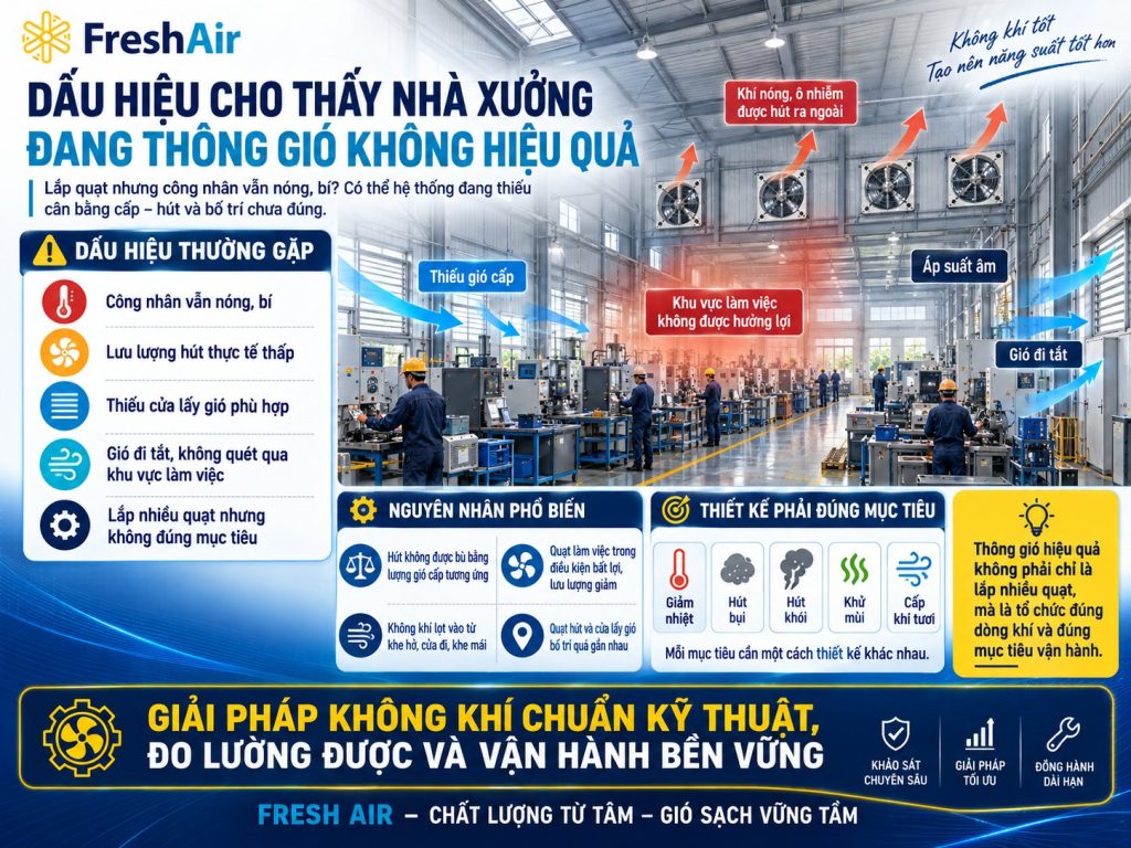 Dau hieu cho thay nha xuong dang thong gio khong hieu qua
