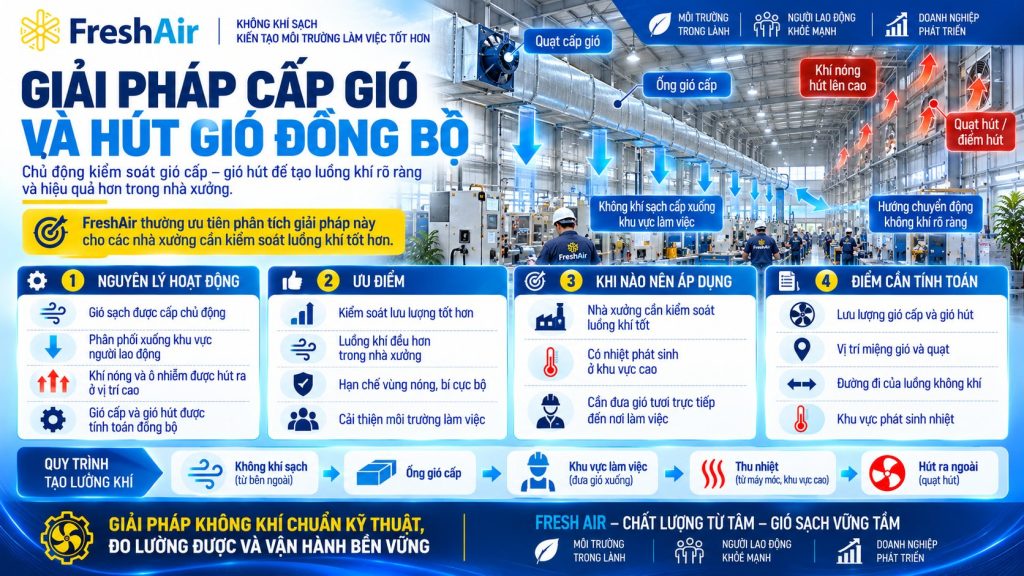 Giải pháp cấp gió và hút gió đồng bộ