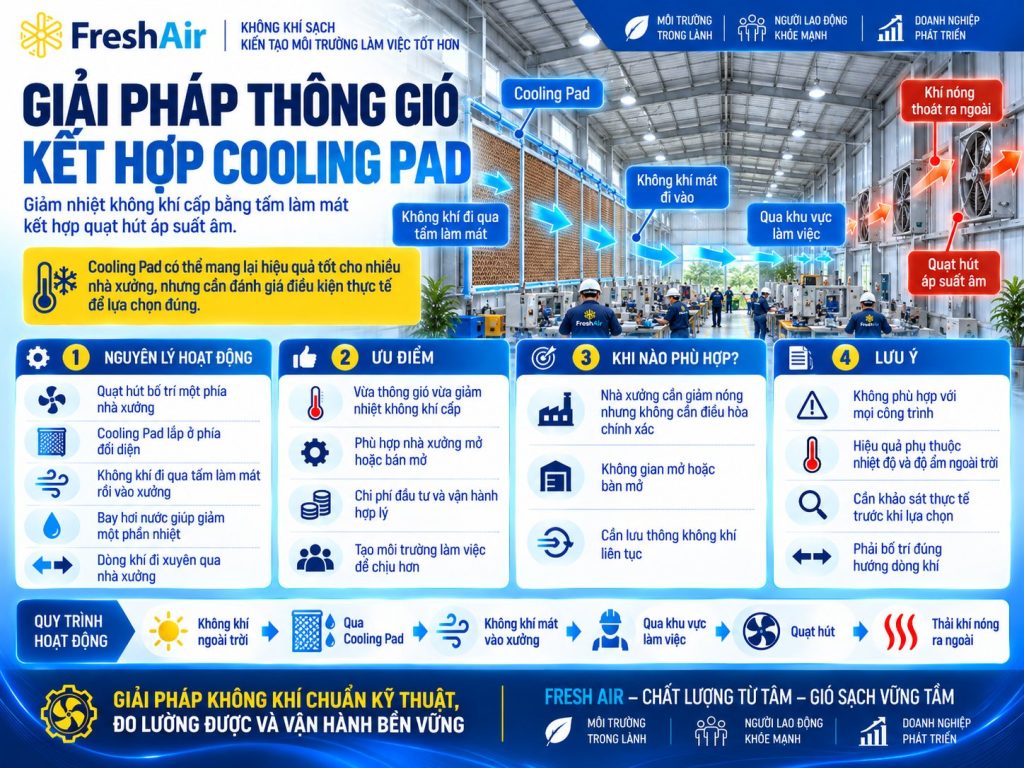 Giải pháp thông gió kết hợp Cooling Pad