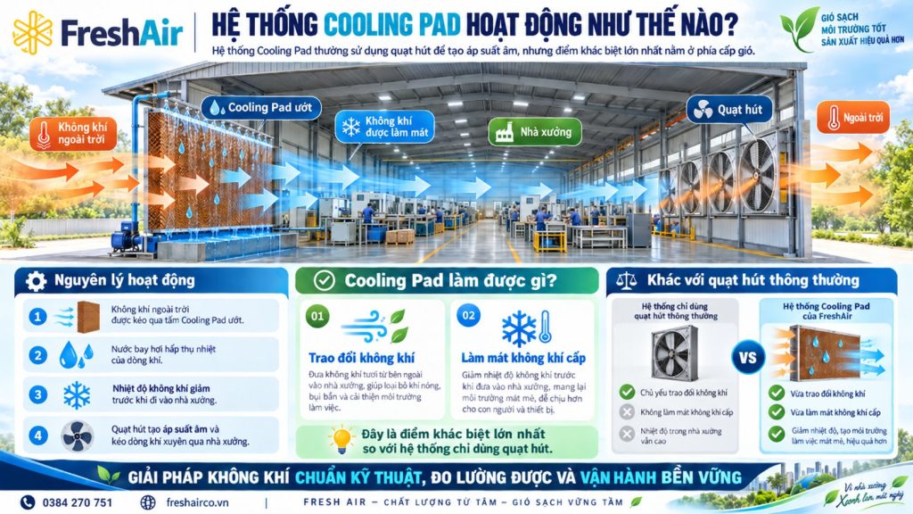 Hệ thống Cooling Pad hoạt động như thế nào