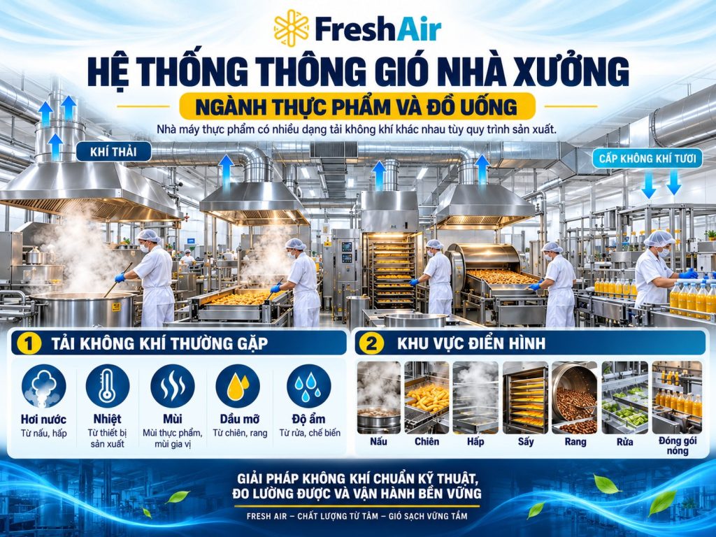 Những ngành sản xuất nào cần hệ thống thông gió nhà xưởng? 18 Hệ thống thông gió nhà xưởng Ngành thực phẩm và đồ uống