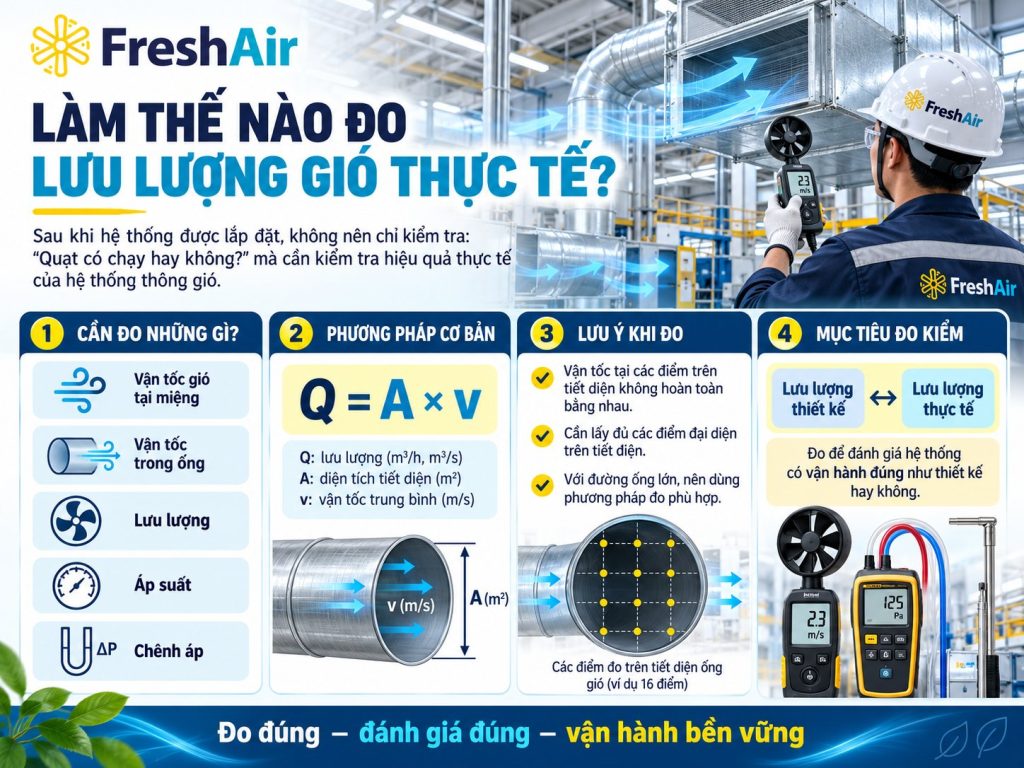 Làm thế nào đo lưu lượng gió thực tế