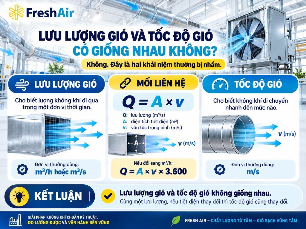 Lưu lượng gió và tốc độ gió có giống nhau không