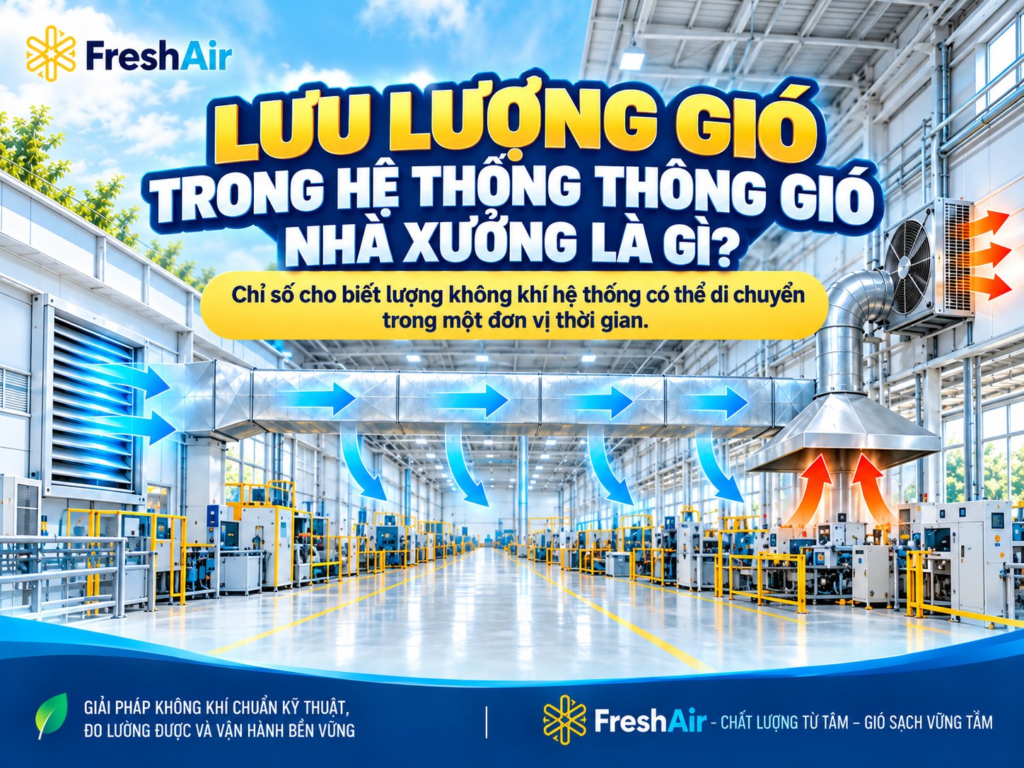 Lưu lượng gió trong hệ thống thông gió nhà xưởng